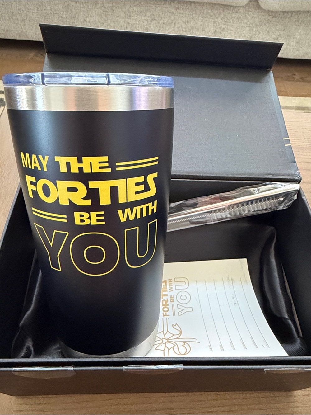 May The Forties Be With You Star Wars black 20 oz Tumbler 40th birthday